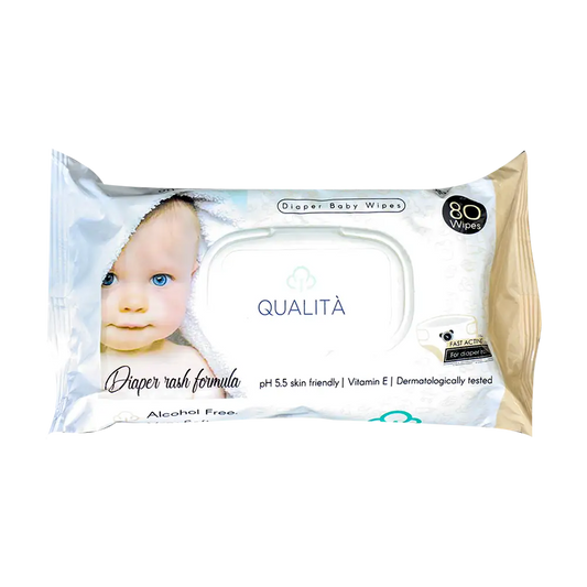 QUALITA DIAPER BABY WIPES WITH ZINC 80 WIPES