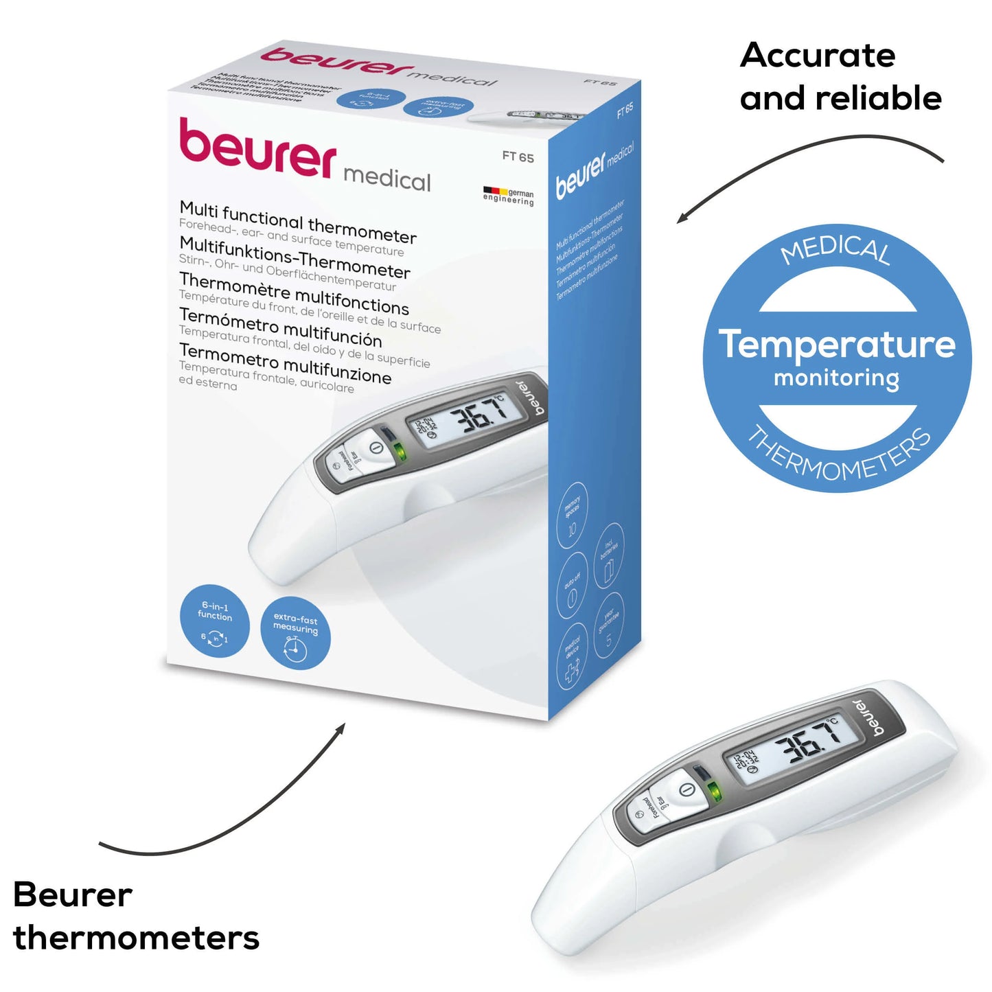 BEURER THERMOMETRE MULTIFONCTION FT65